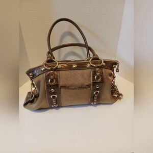 Y2K Kathy Van Zeeland Faux Leather purse with gold accents